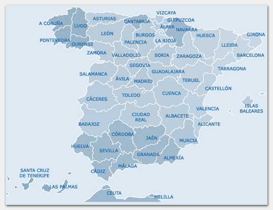 Карта провинций Испании